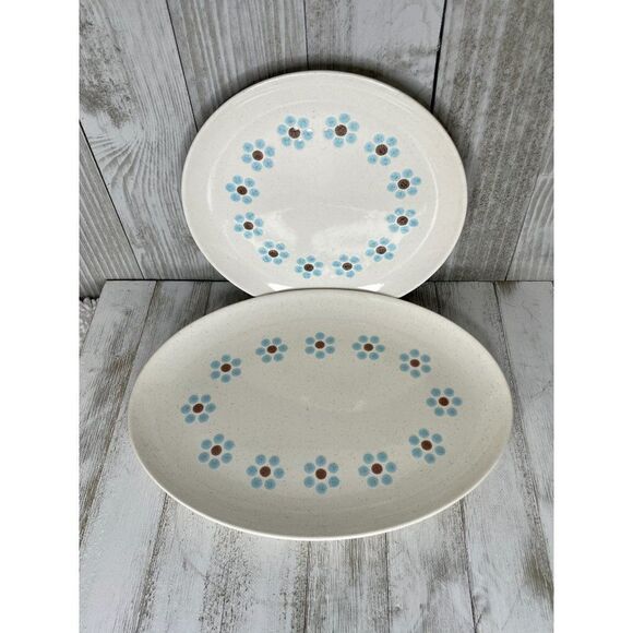 Vintage Taylor, Smith & Taylor Co. Scandia Arctic Night Platter and Plate - Picture 1 of 2